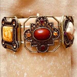 Gorgeous Boho Gemstone and Bejeweled Bracelet